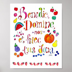 Katolsk Grace Före Måltider Thanksgiving Prayer Poster