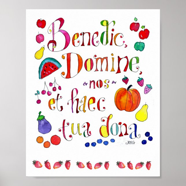 Katolsk Grace Före Måltider Thanksgiving Prayer Poster (Framsidan)