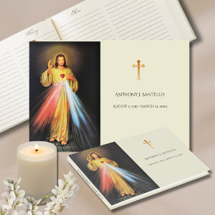 Katolsk gudomlig Mercy Jesus begraver Memorial Gästböcker