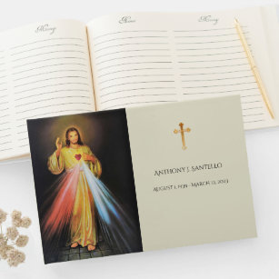 Katolsk gudomlig Mercy Jesus begraver Memorial Gästböcker