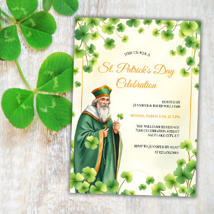 Katolsk helgon och treklöver St Patricks dag Inbjudningar