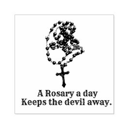Katolsk Heliga Rosary Religiösa Virgin Mary Quote Stämpel