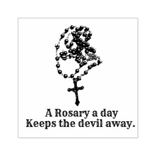Katolsk Heliga Rosary Religiösa Virgin Mary Quote Stämpel