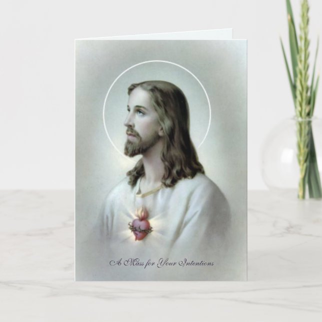Katolsk Heliga som erbjuder Helig Heart Jesus Helgkort (Framsida)