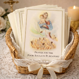 Katolsk Heliga Souls Purgatory Prayer St. Gertrude Visitkort