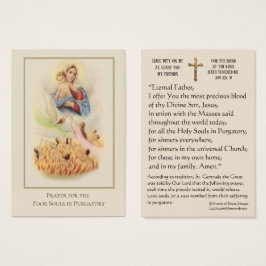 Katolsk Heliga Souls Purgatory Prayer St. Gertrude Visitkort