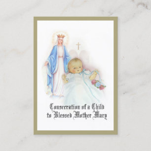 Katolsk invigningbön av barnet till Mary Visitkort