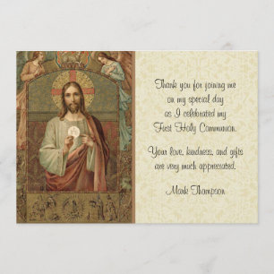 Katolsk Jesus Änglar värdkommunal Tack Inbjudningar