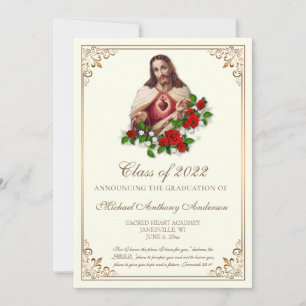 Katolsk Jesus Elegant Religiösa Studenten Inbjudningar