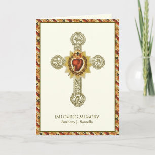 Katolsk Jesus Funeral Mass Religiösa Prayer Kort