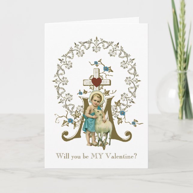 Katolsk Jesus med Lamb Marian Religiösa Kor Kort (Framsida)