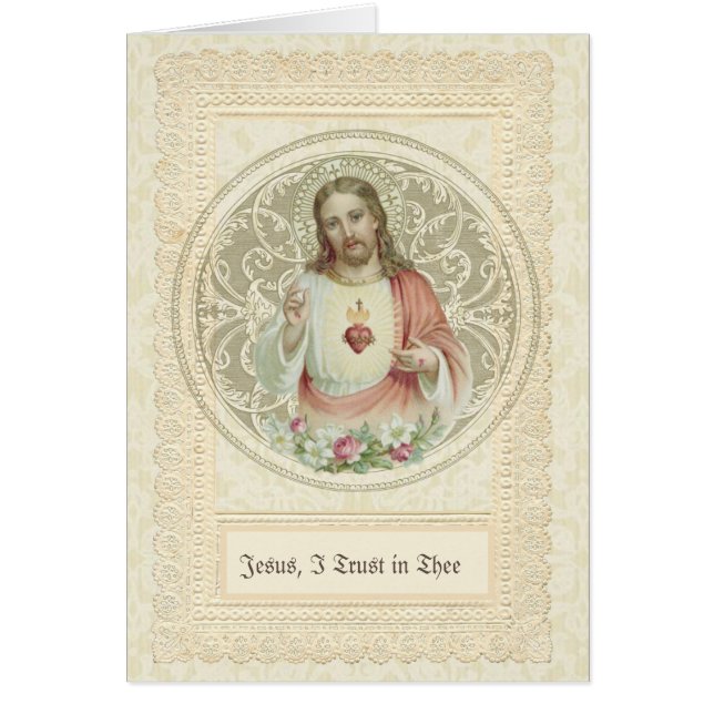 Katolsk Jesus Religiösa Helig Heart Prayer Hälsningskort (Framsidan)