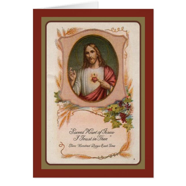 Katolsk Jesus Sympati Heligt Kort Tack (Framsidan)