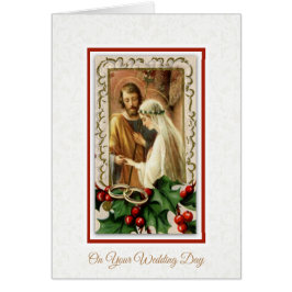 Katolsk jul Bröllop Virgin Mary Joseph Hälsningskort