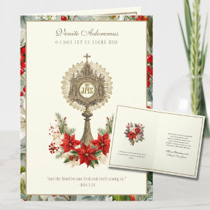 Katolsk jul eukaristi Poinsettia Blommor Helgkort