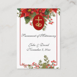 Katolsk jultomte Pointsettia Wedding Favor  Visitkort