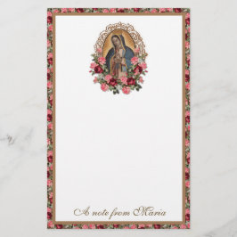 Katolsk Junggin Mary Guadalupe Ro Stationery Brevpapper