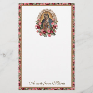 Katolsk Junggin Mary Guadalupe Ro Stationery Brevpapper