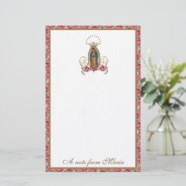 Katolsk Junggin Mary Guadalupe Ro Stationery Brevpapper