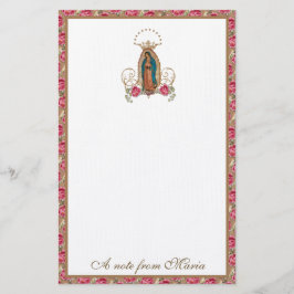 Katolsk Junggin Mary Guadalupe Ro Stationery Brevpapper