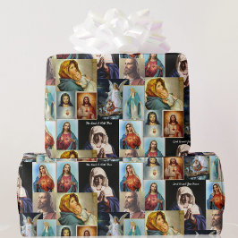 Katolsk klassisk Bilder Jesus Mary Angel Prayer Presentpapper