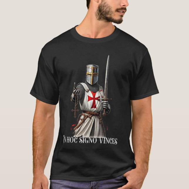 Katolsk Knight Templar Latin Crusader Kor 5 T Shirt (Framsida)