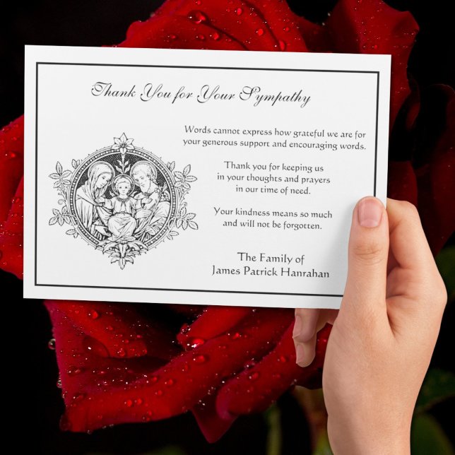Katolsk kondoleans Heliga Familj begraver Tack Kort (Skapare uppladdad)