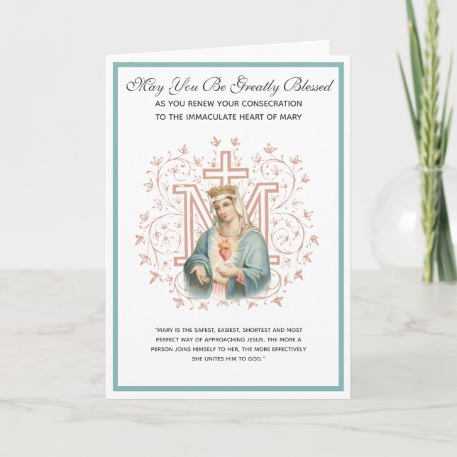 Katolsk konsekation Renewal Mary Religiösa Kort (Framsida)
