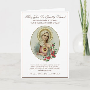 Katolsk konsekration till Immaculate Mary Religiös Kort