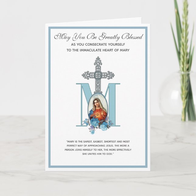 Katolsk konsekration till Immaculate Mary Religiös Kort (Framsida)