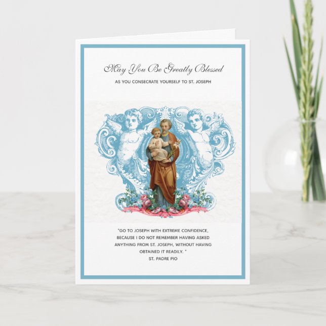 Katolsk konsekration till St. Joseph Religiösa Kort (Framsida)