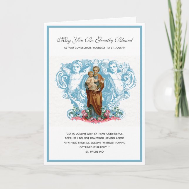 Katolsk konsekration till St. Joseph Religiösa Kort (Framsida)