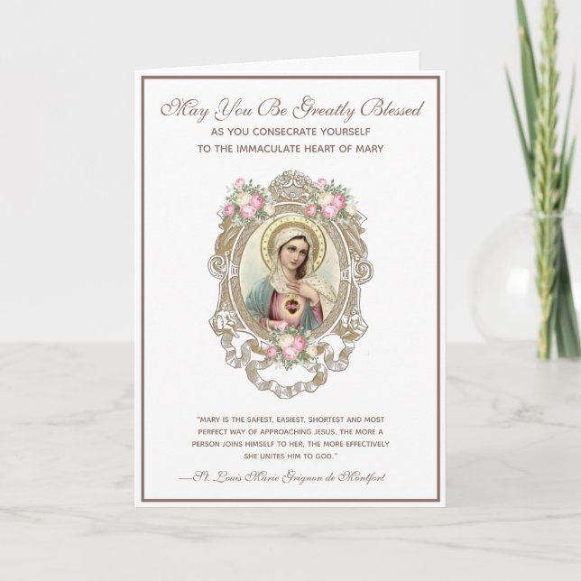 Katolsk konsektion till Virgin Mary Religiösa Kort (Framsida)