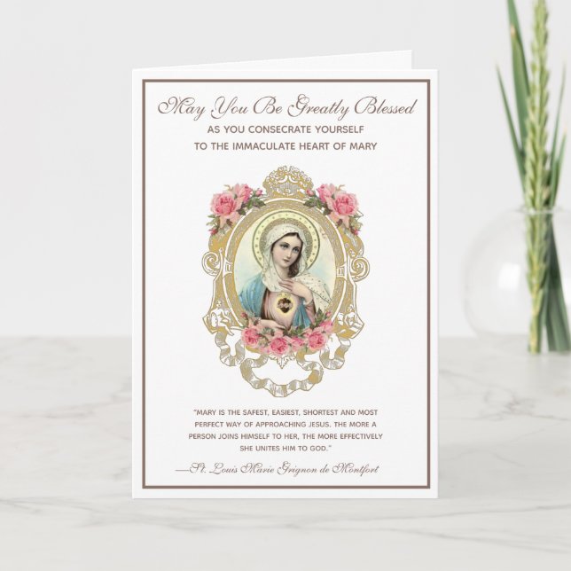 Katolsk konsektion till Virgin Mary Religiösa Kort (Framsida)