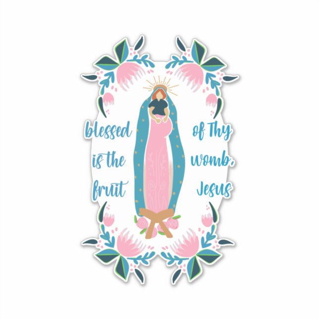 Katolsk kvinna Hail Mary Prayer Klistermärken (Framsida)