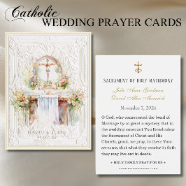 Katolsk kyrka Altar Bröllop Prayer Card Visitkort