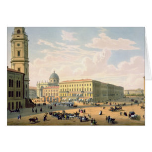 Katolsk kyrka och den Mikhailovskaya gatan Hälsningskort