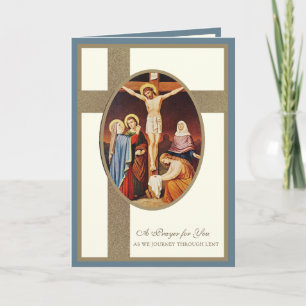 Katolsk lent Crucifixion Jesus Virgin Mary Kort