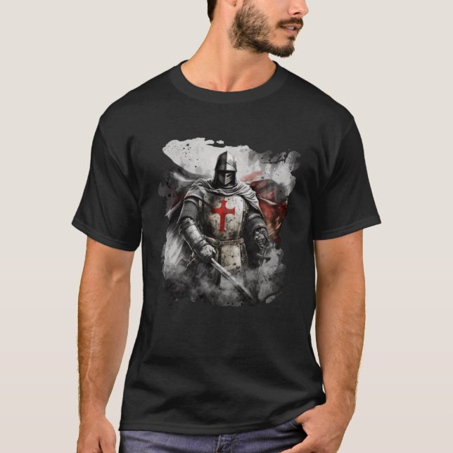 Katolsk mallare Knight Crusader T Shirt (Framsida)
