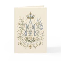 Katolsk Mariakors Blommig Monogram