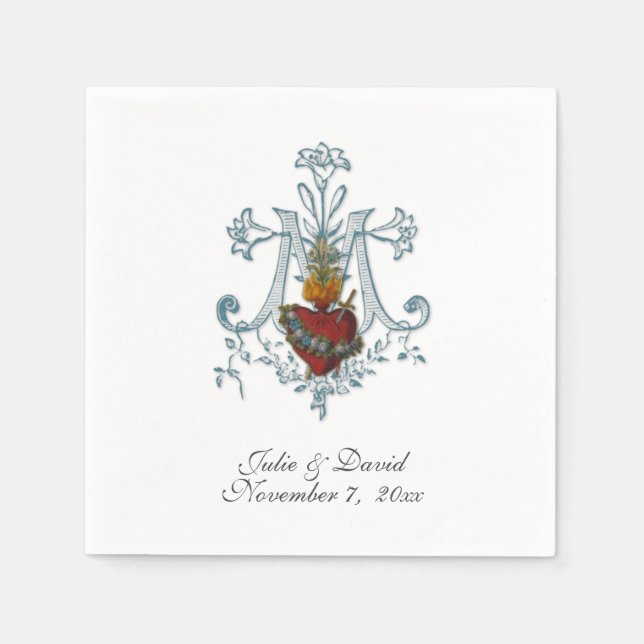 Katolsk Marian Kor Bröllop Pappersservett (Framsidan)