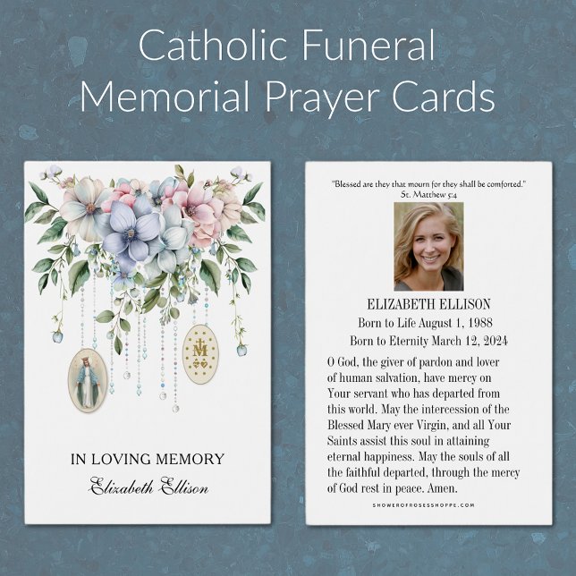 Katolsk Mary Memorare Prayer Funeral Prayer Card Visitkort (Skapare uppladdad)