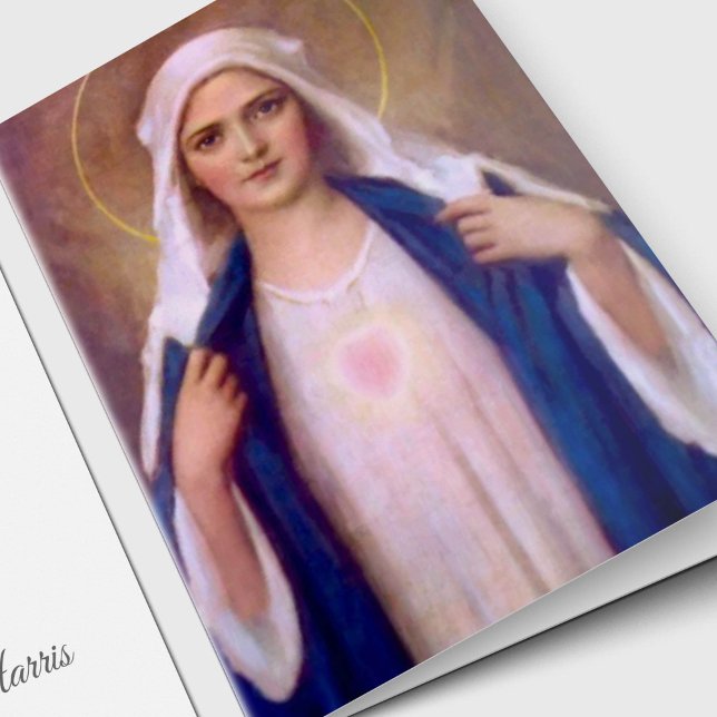 Katolsk Mary Religiösa Begraver-tack OBS Kort (Mother Mary Memorial Sympathy Funeral Thank You Cards)