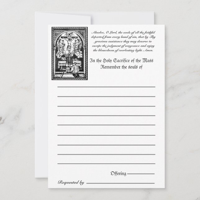 Katolsk massa Alla själar minnet av döden (Framsida)