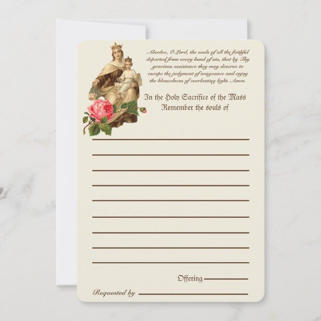 Katolsk massa Alla själar minnet av döden (Framsida)