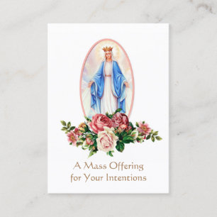Katolsk massa som ger Virgin Mary-Heliga kort