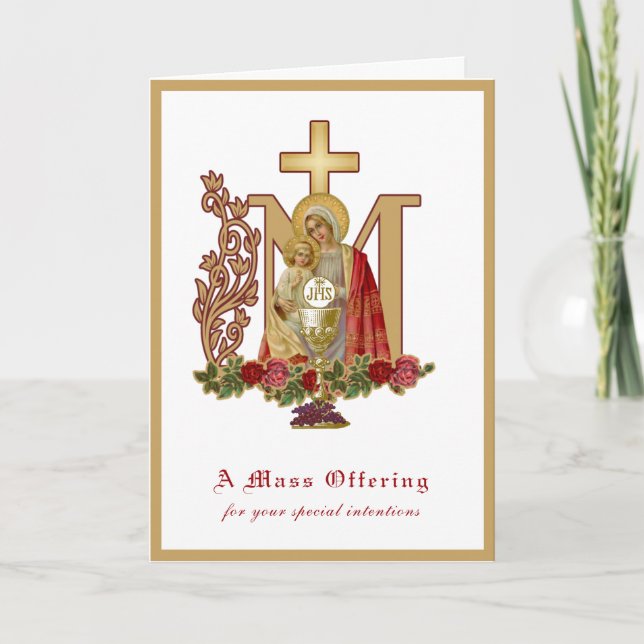 Katolsk mässa tillägnad Jungfru Maria Jesus Kort (Framsida)