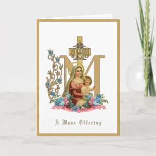 Katolsk mässa tillägnad Jungfru Maria Jesus Kort