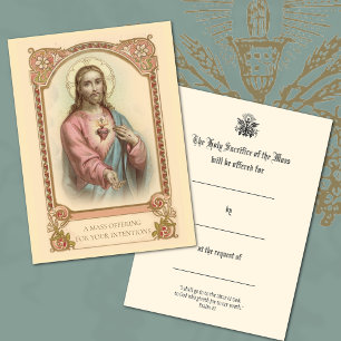 Katolsk mässaerbjudande Jesus Heliga Kort