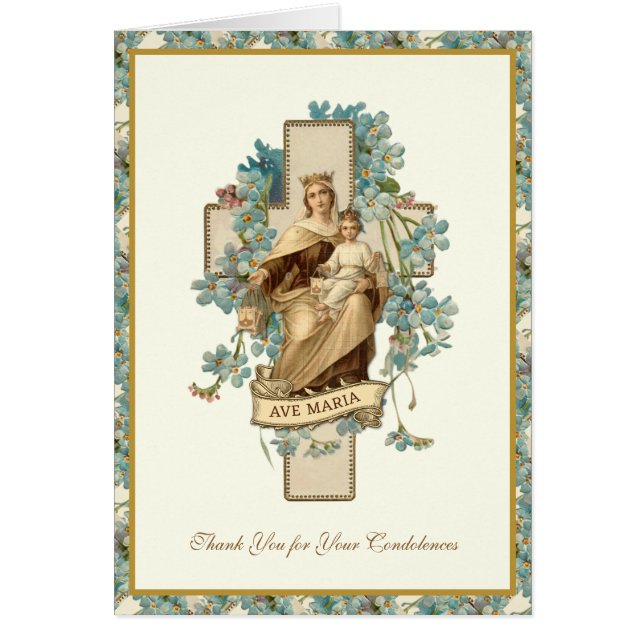 Katolsk MOUNT CARMEL Funeral Condolence Hälsningskort (Framsidan)